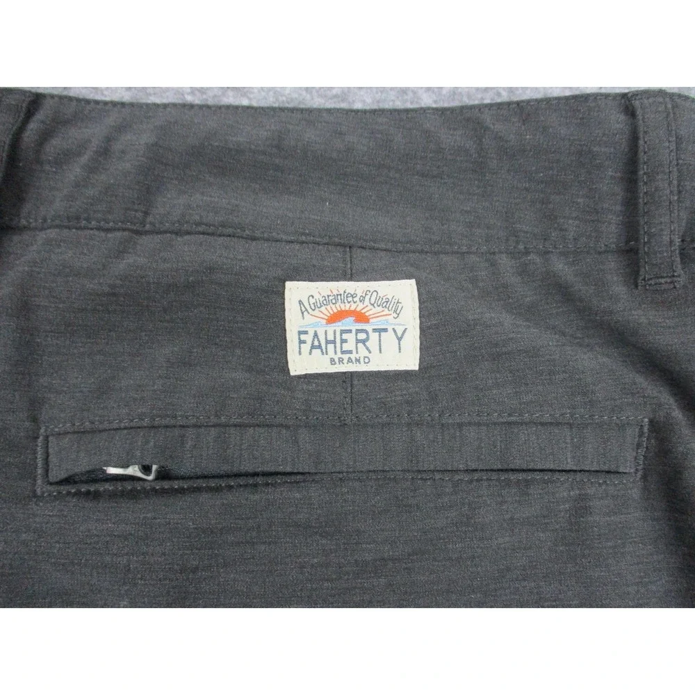 Faherty Shorts Mens 40 Gray Chino Casual Travel Flat Front‎ Drawstring Outdoors